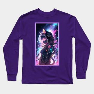 Anime Cute Cat Girl | Sci-Fi Manga Girl Anime Art Long Sleeve T-Shirt